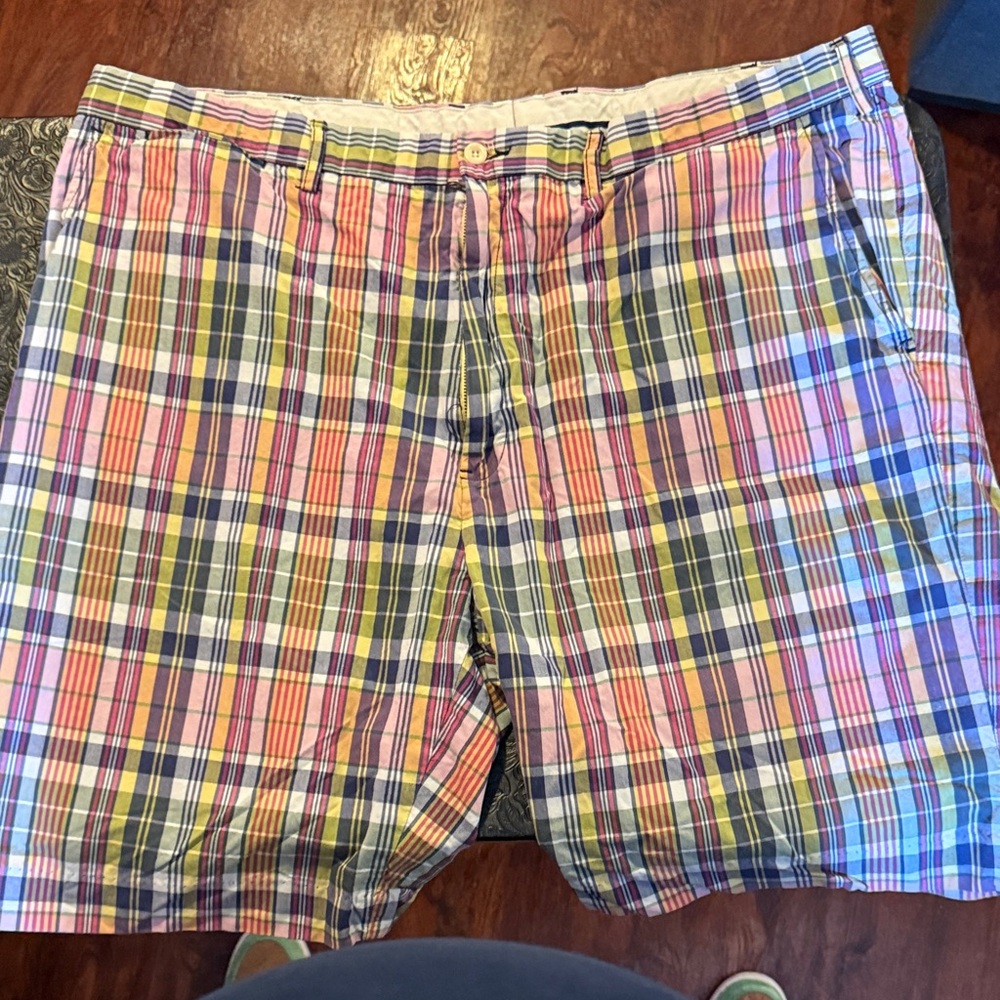 Polo by Ralph Lauren Multicolor Plaid Cotton Flat-Front Shorts